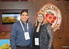 Fabian Garcia and Susan Day with the California Table Grape Commission received a lot of traffic from all over the globe at their booth.